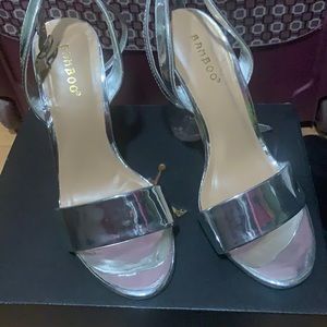 Silver with clear Heels (Never used )